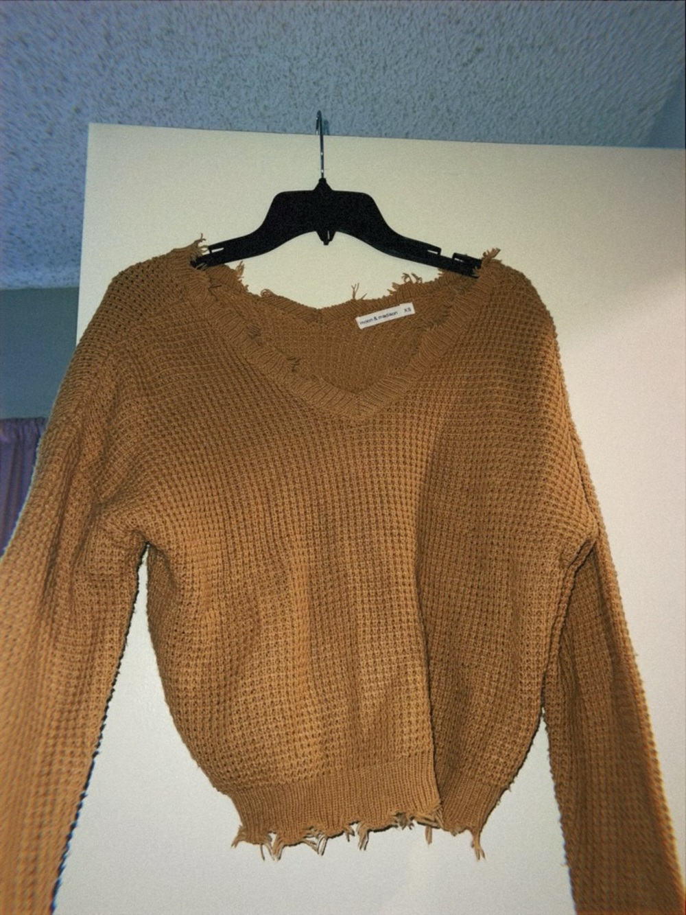 Moon & Madison Mustard Yellow Knit Sweater